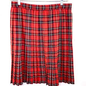 Classic Plus Size 18 Wool Berkertex /Red Plaid quality Kilt Skirt